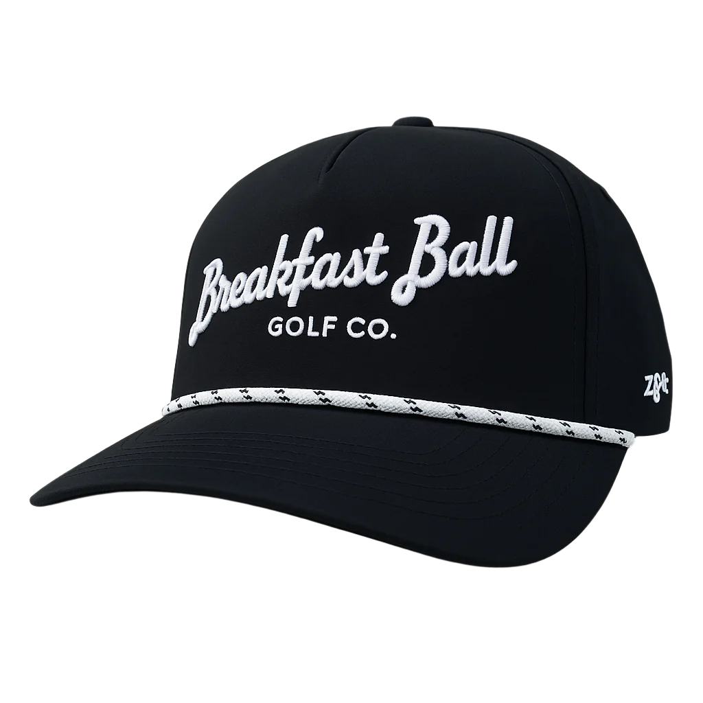 Breakfast Ball Black Performance Snapback Golf Hat