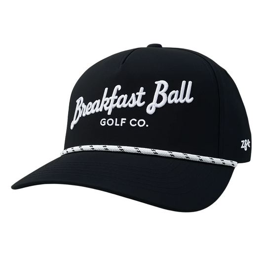 Breakfast Ball Black Performance Snapback Golf Hat