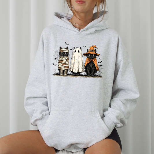 Black Cats Graphic Hoodie Gothic Halloween Hooded Sweatshirt Refinery Number One