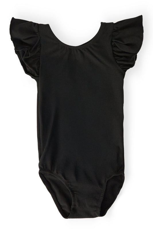 Black Flutter Sleeve Leotard S/S Mila & Rose