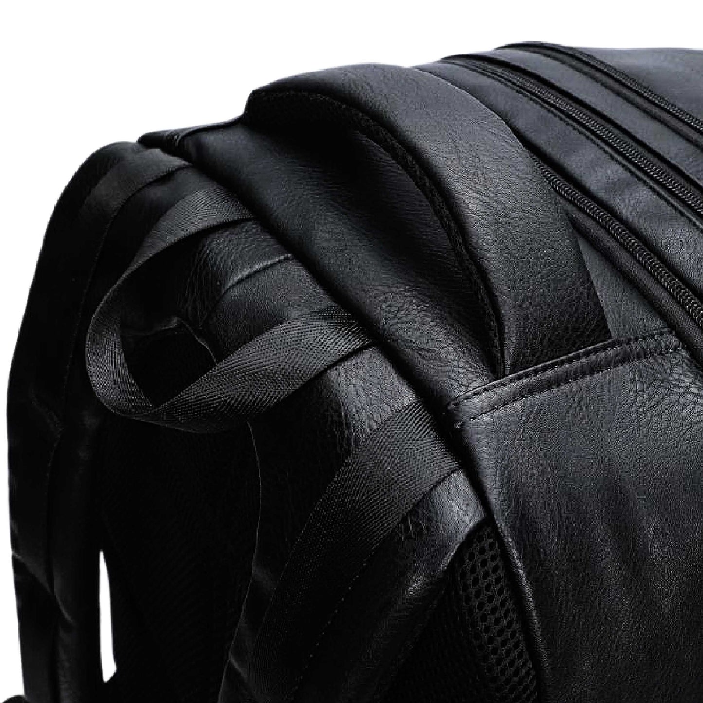 Black Leather Patented Carry On Backpack Sole Premise