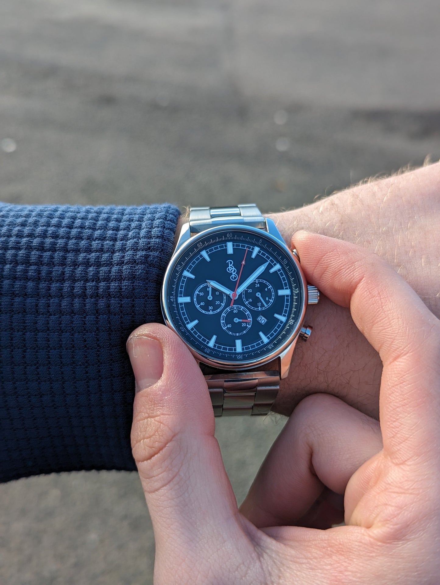Black Sport Chronograph Black Silicone Strap Watch The Beyond Boring Watch Company