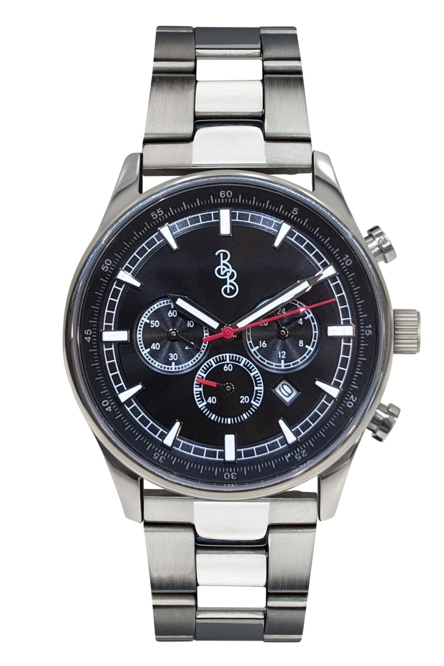 Black Sport Chronograph Black Silicone Strap Watch The Beyond Boring Watch Company