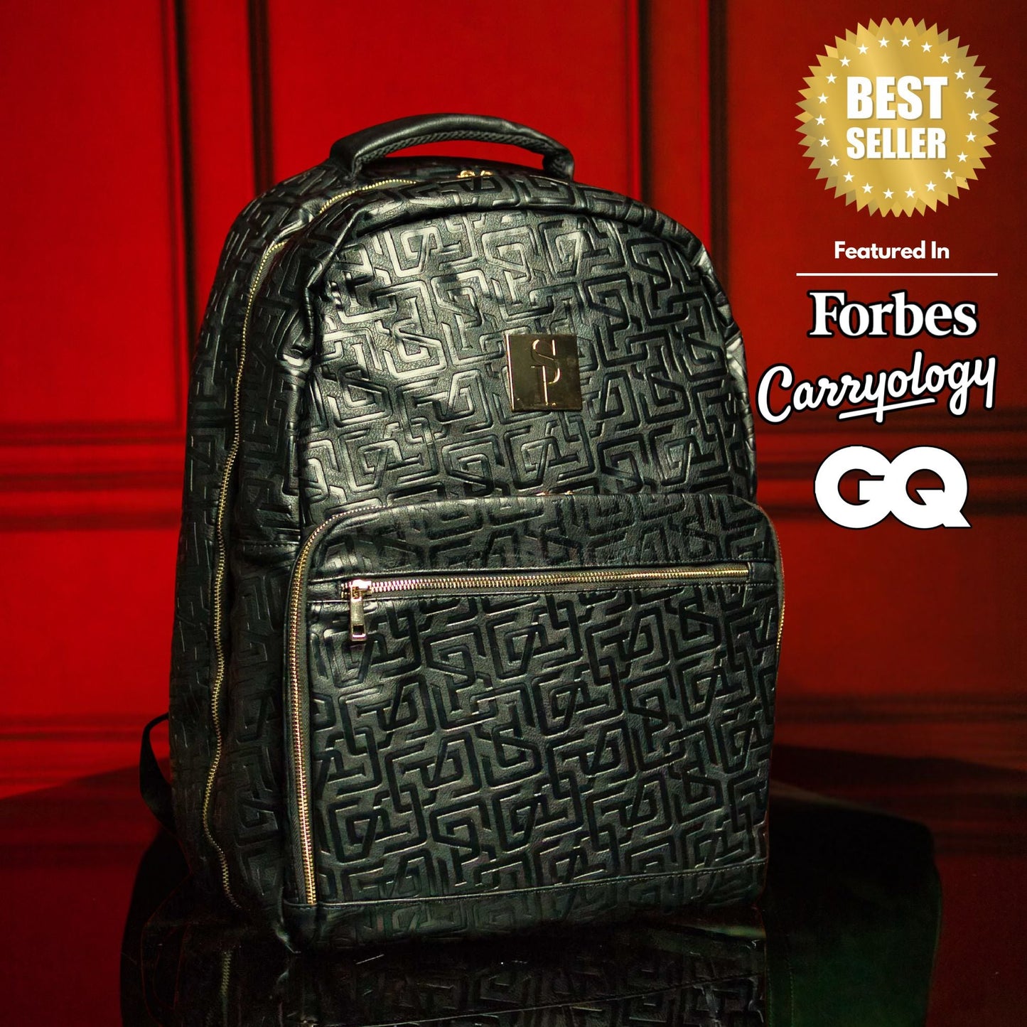 Black Monogram XL Design Leather Commuter Bag Sole Premise