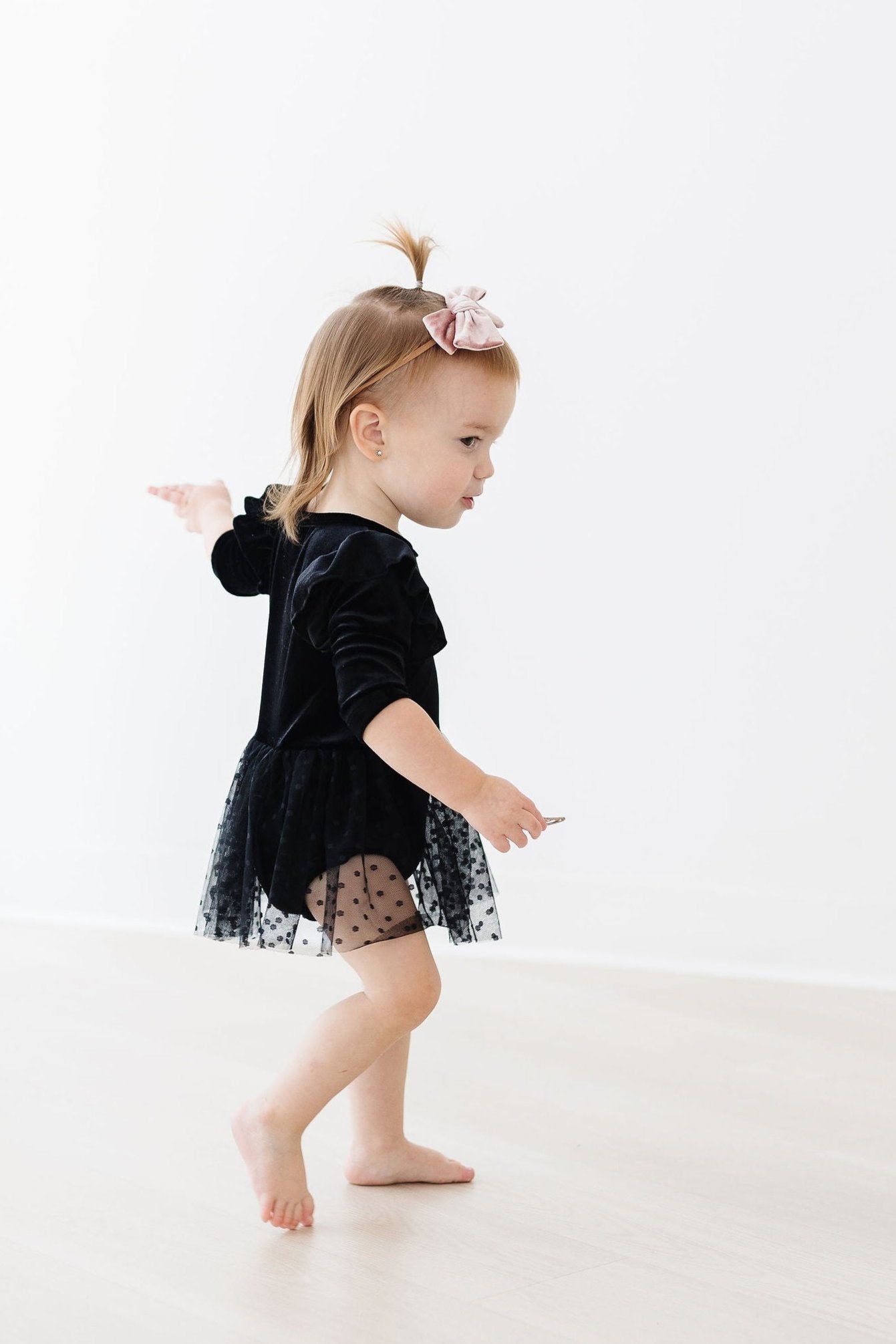 Black Velvet Tutu Bodysuit Soft Tulle Skirt Baby Clothing Mila & Rose