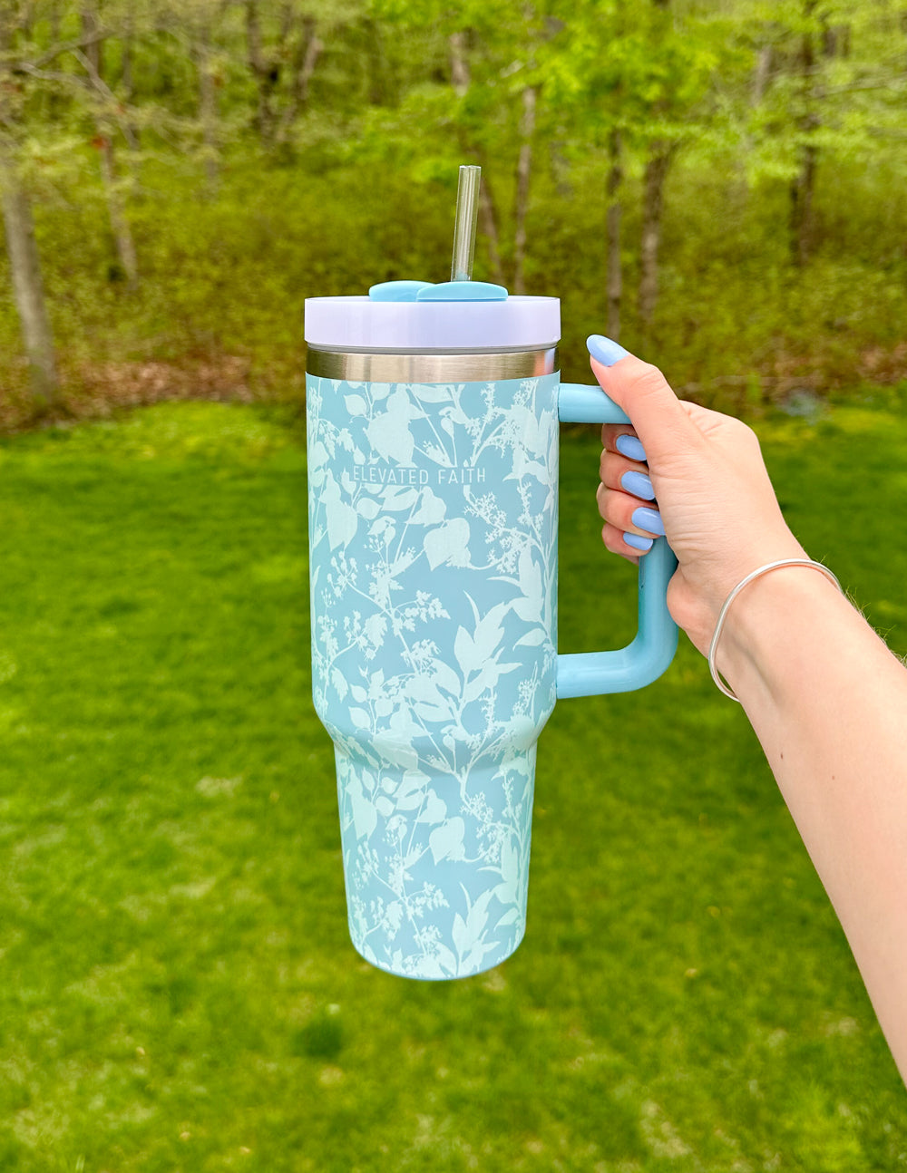 Blue Botanic 40 oz Stainless Steel Tumbler