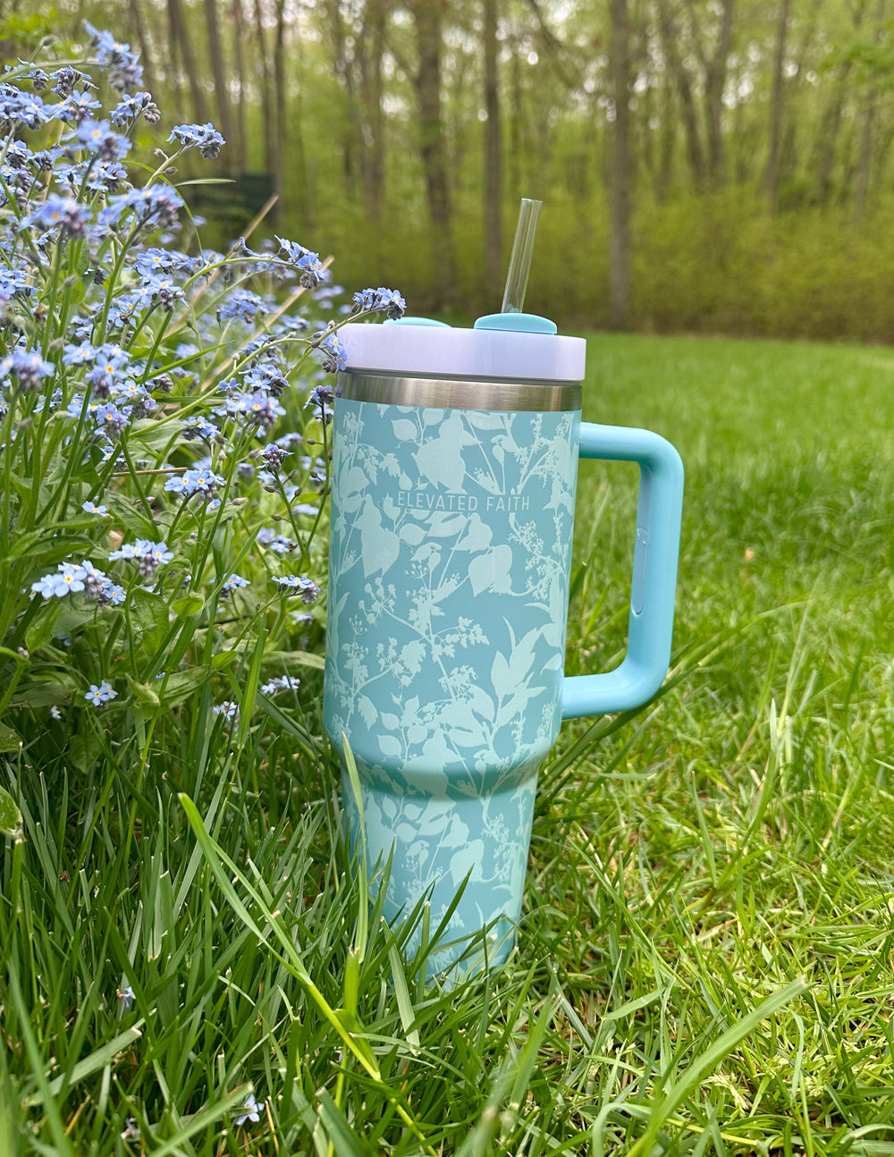 Blue Botanic 40 oz Stainless Steel Tumbler