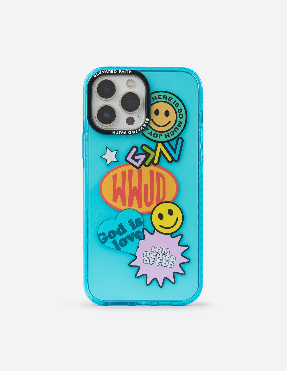 Blue Sticker Collage Phone Case Durable Protective Phone Cover