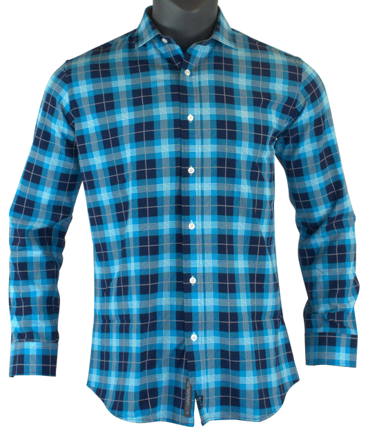 The Titan - Blue Plaid Long Sleeve