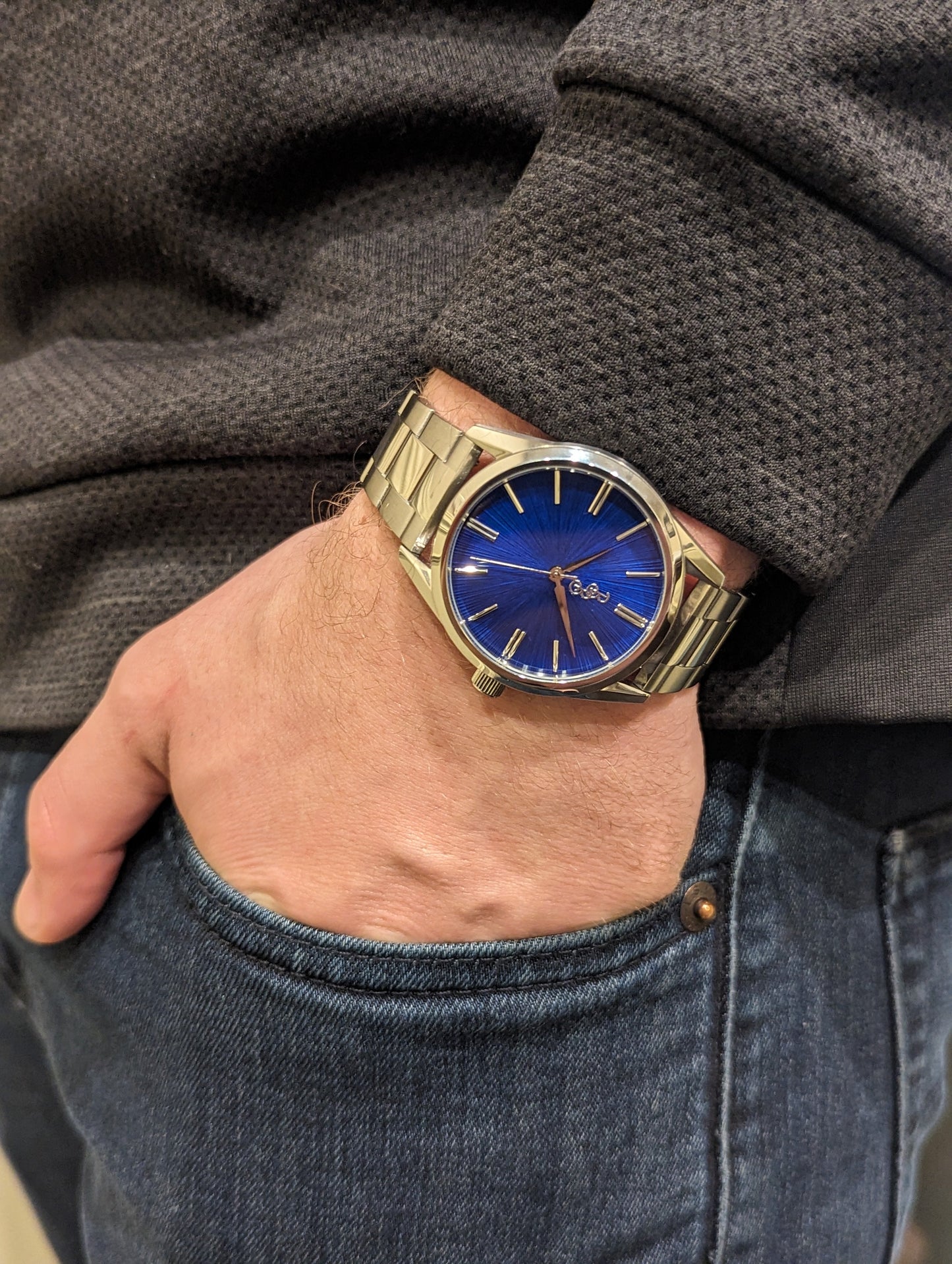Blue Sunburst 39mm Watch The Beyond Boring Watch Company