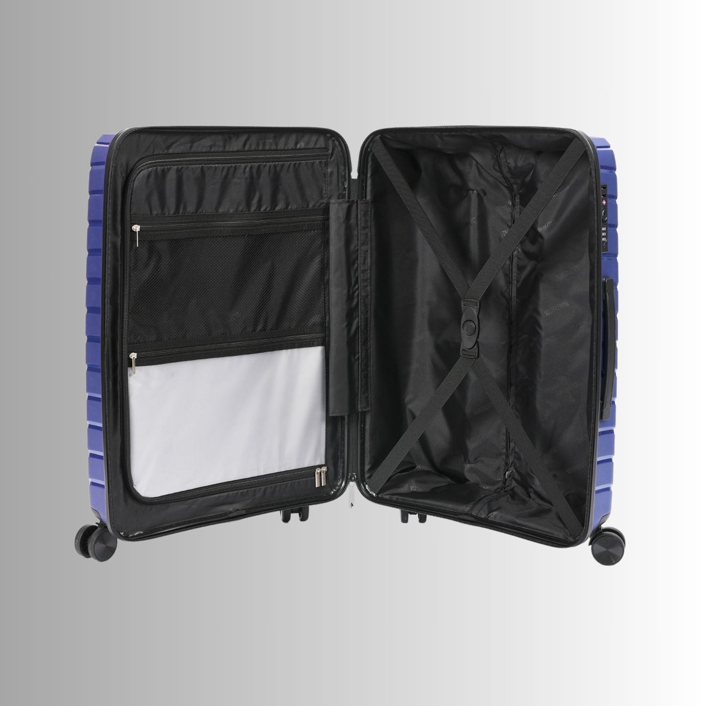 Blue Hardcase Luggage Set Roller Suitcases 28, 24, 20 inch