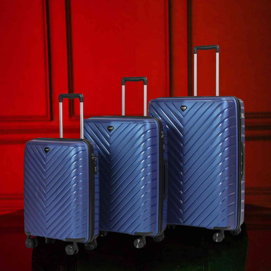 Blue Hardcase Luggage Set Roller Suitcases 28, 24, 20 inch