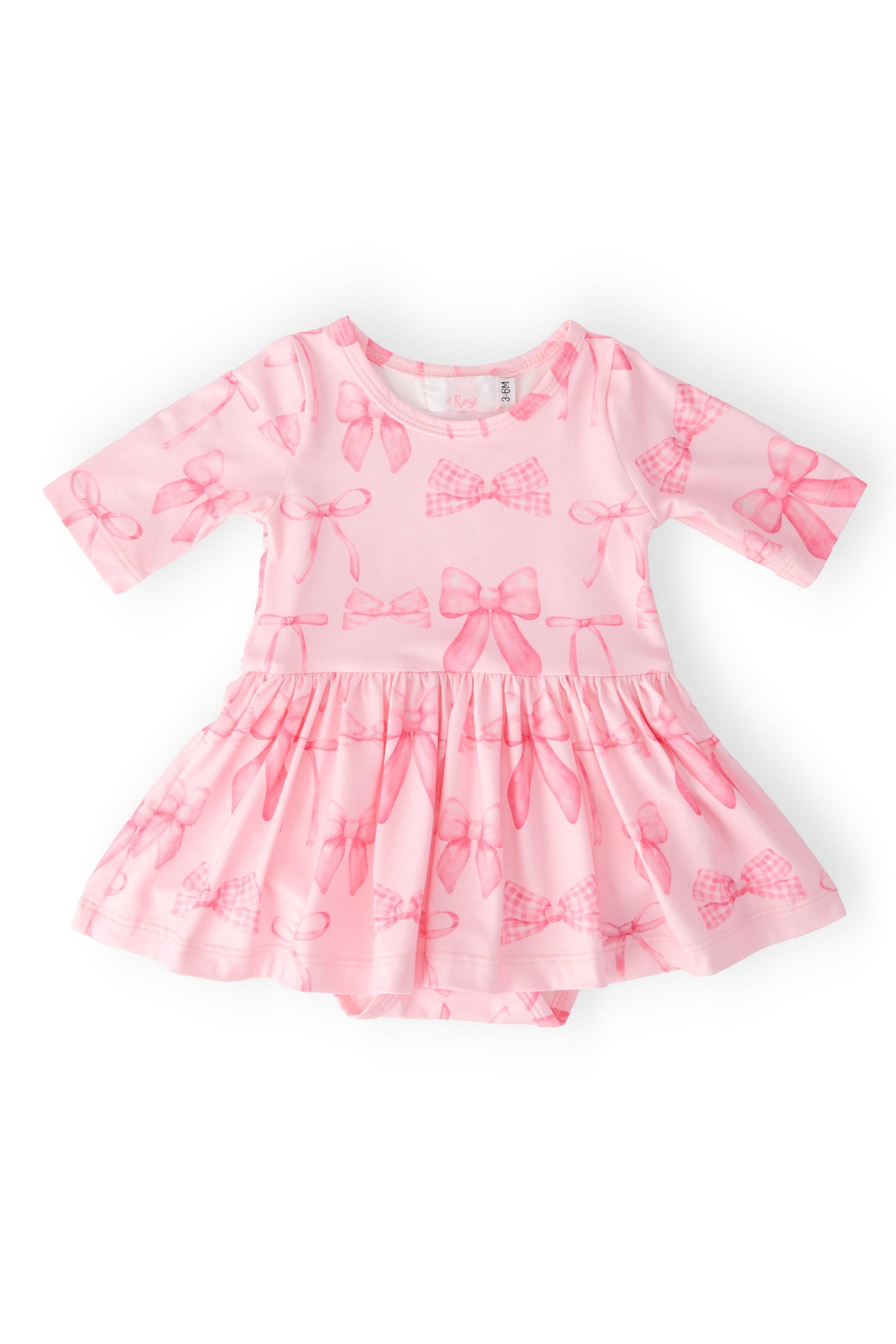 Blushing Bows 3/4 Sleeve Twirl Bodysuit Baby Clothing Mila & Rose