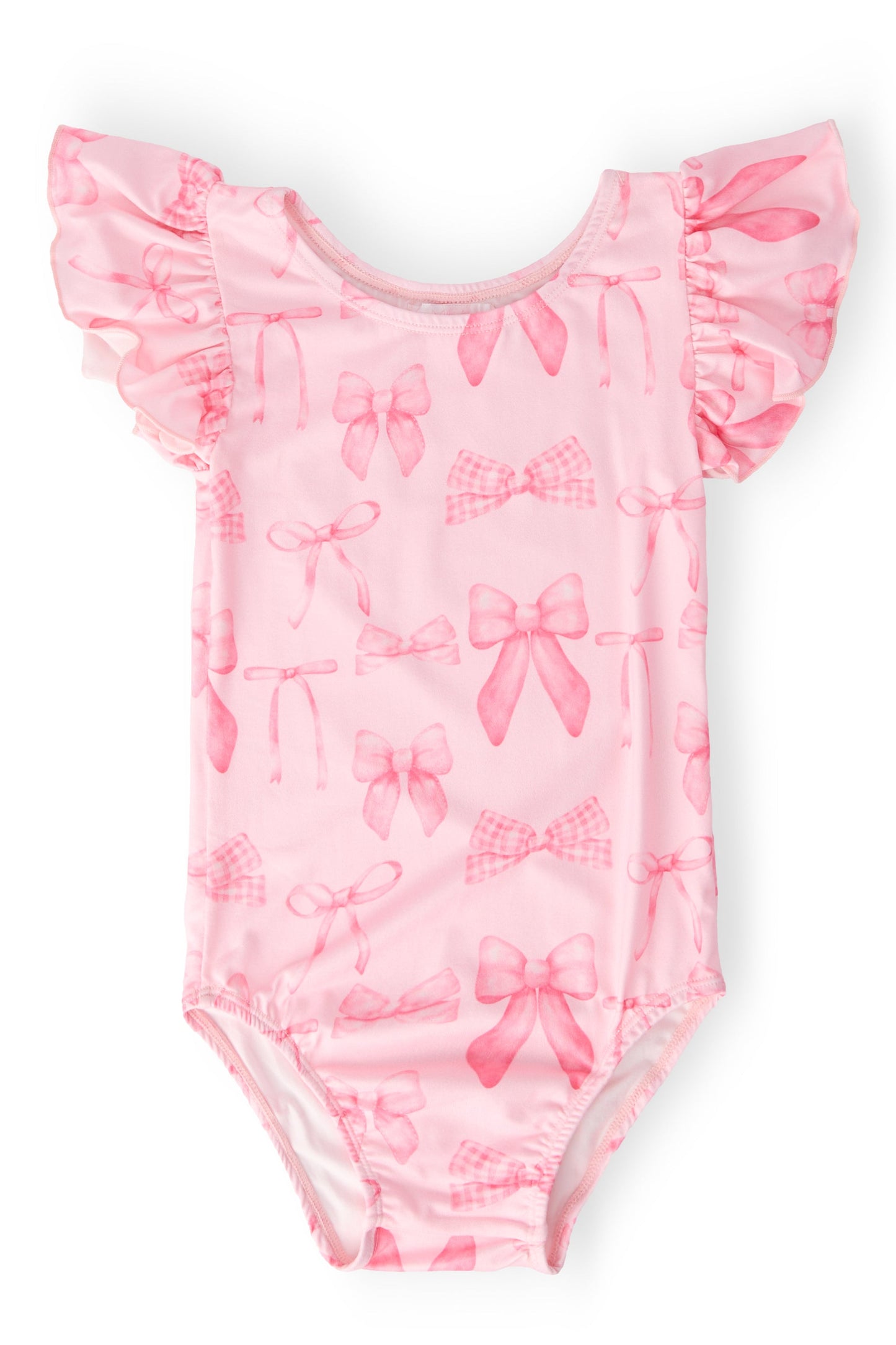 Blushing Bows Flutter Sleeve Short Sleeve Leotard Mila & Rose
