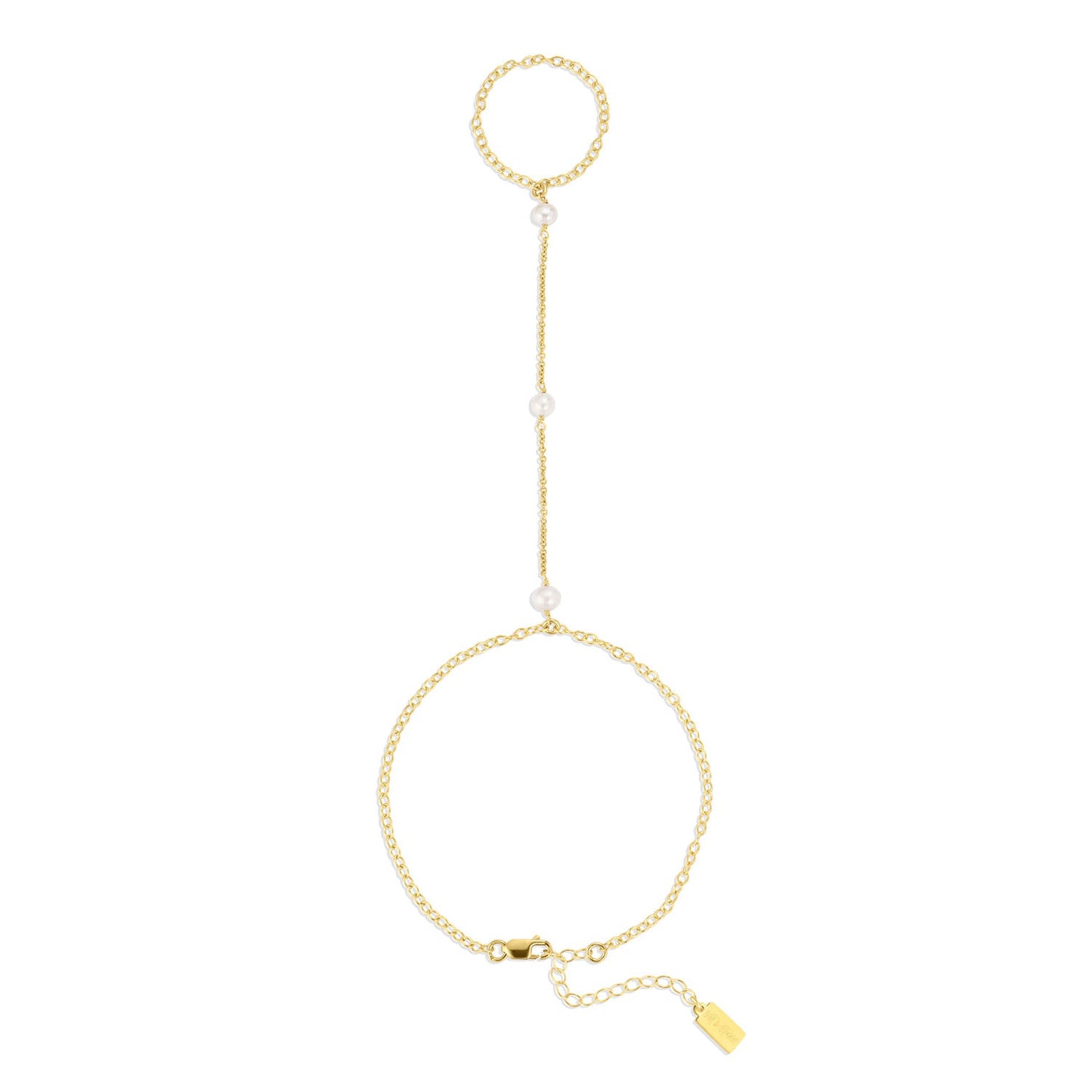 14k Gold Filled Hand Chain with Freshwater Pearls Bobbi