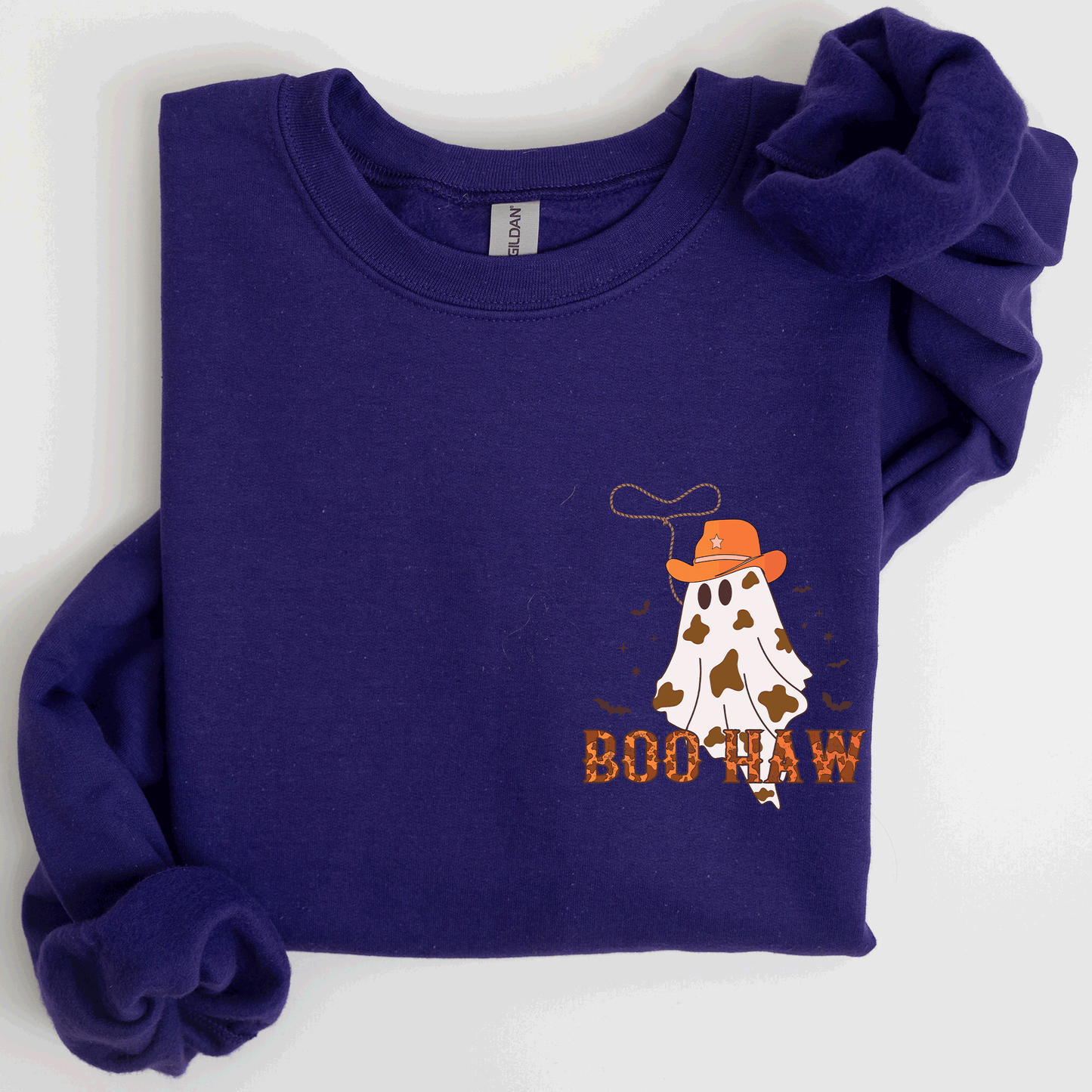 Boo Haw Cowboy Pocket Sweatshirt Western Halloween Country