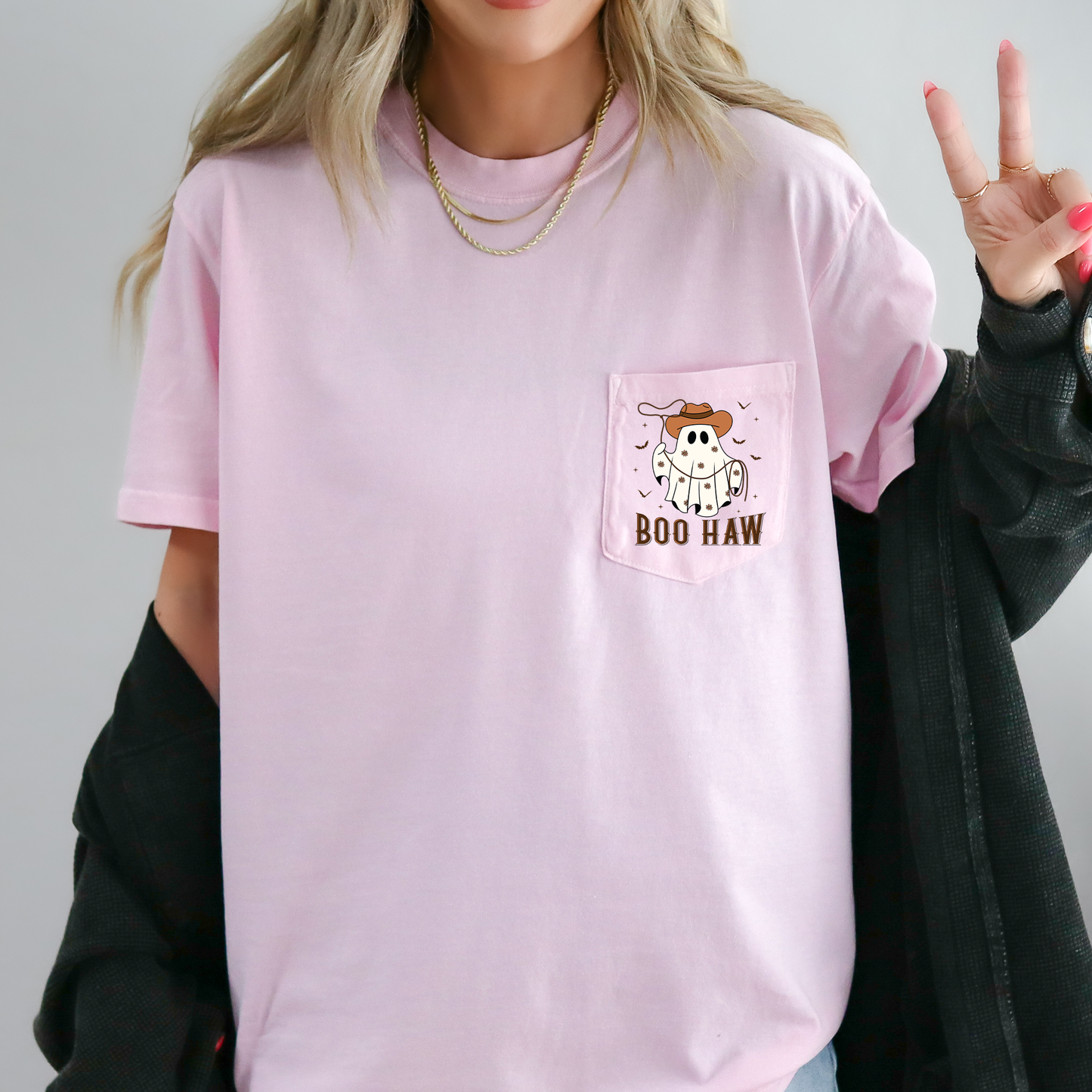 Boo Haw Lasso Comfort Colors Pocket T-Shirt Western Cowboy by Refinery Number One