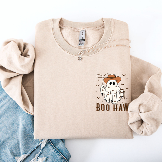 Boo Haw Lasso Pocket Sweatshirt Western Cowboy Halloween