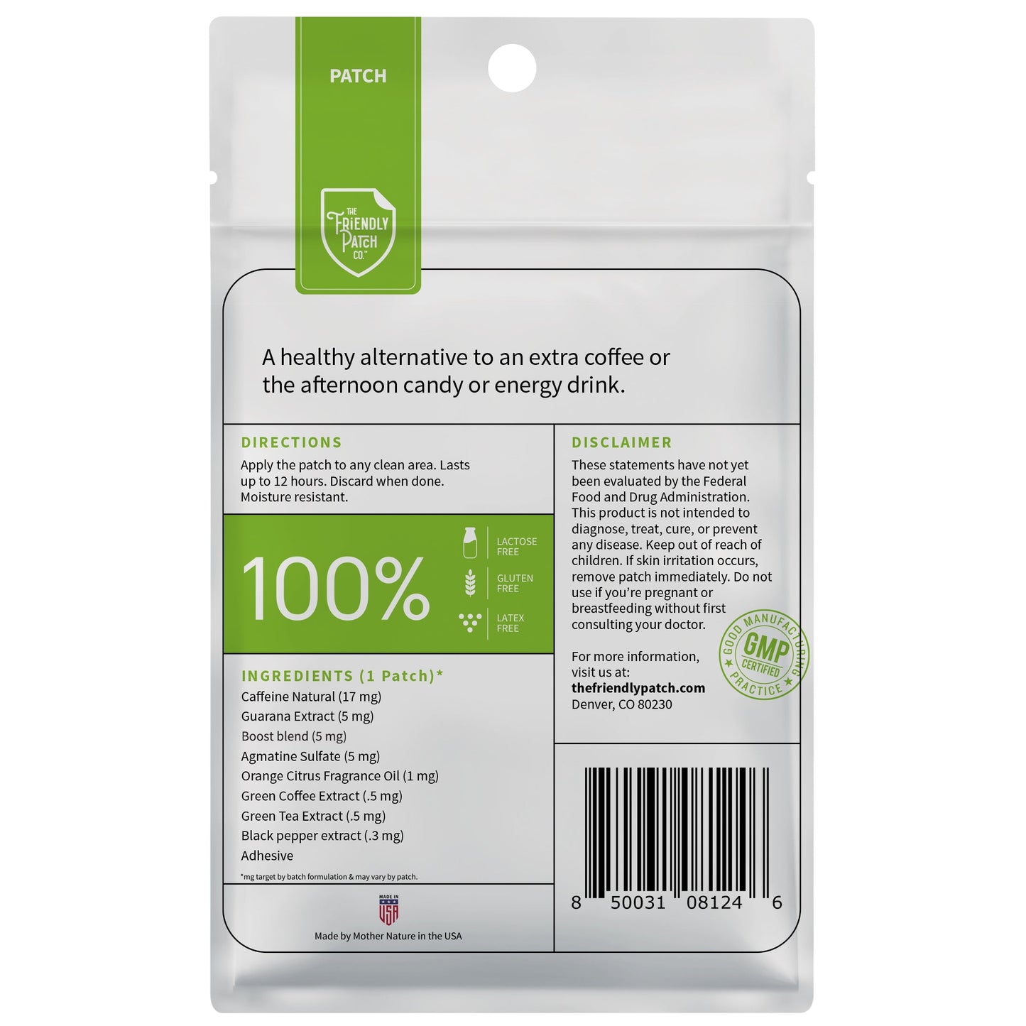 Boost Energy Natural Patch Travel 8 Pack The Friendly Patch