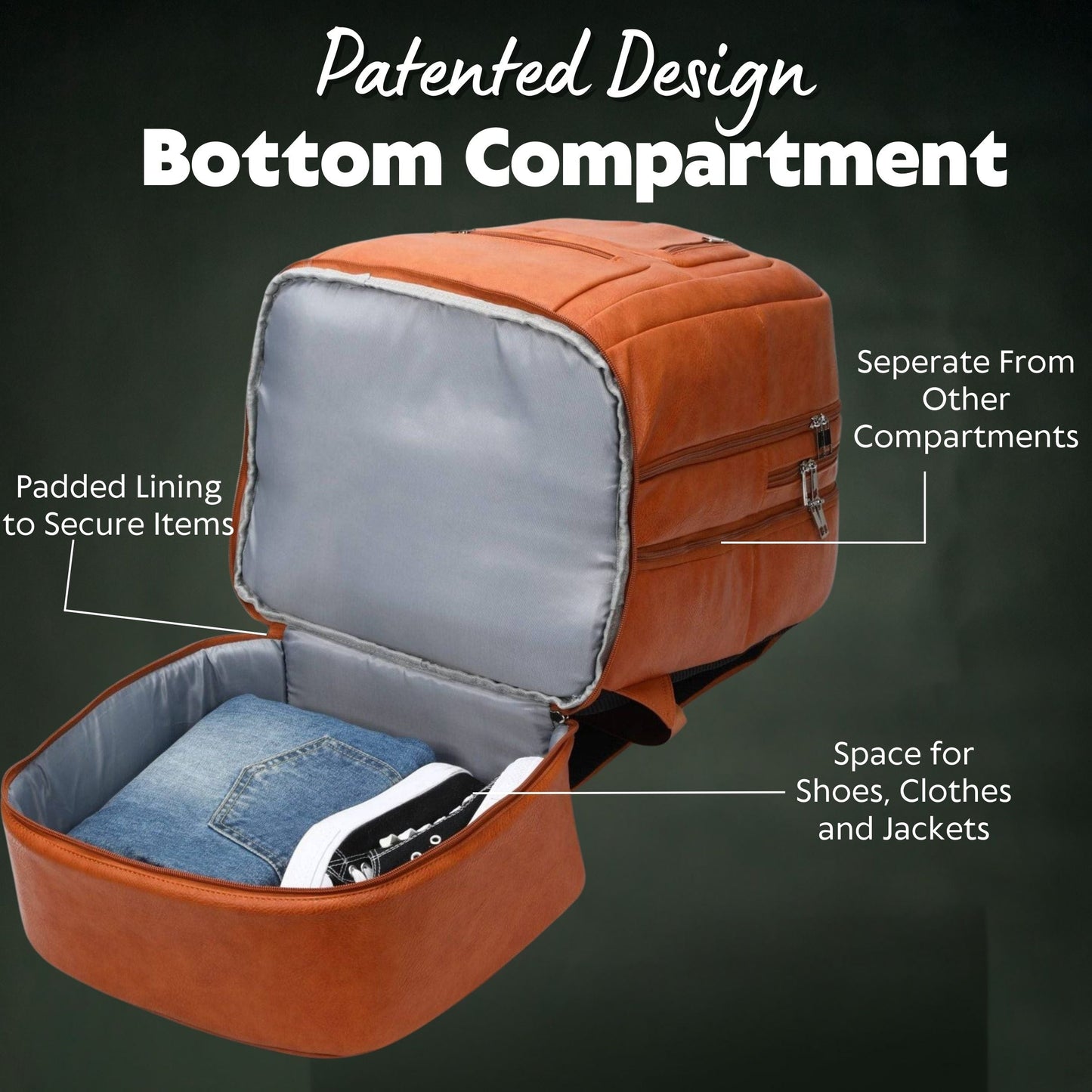 Brown Leather XL Carry-on Bag TSA Approved Sole Premise