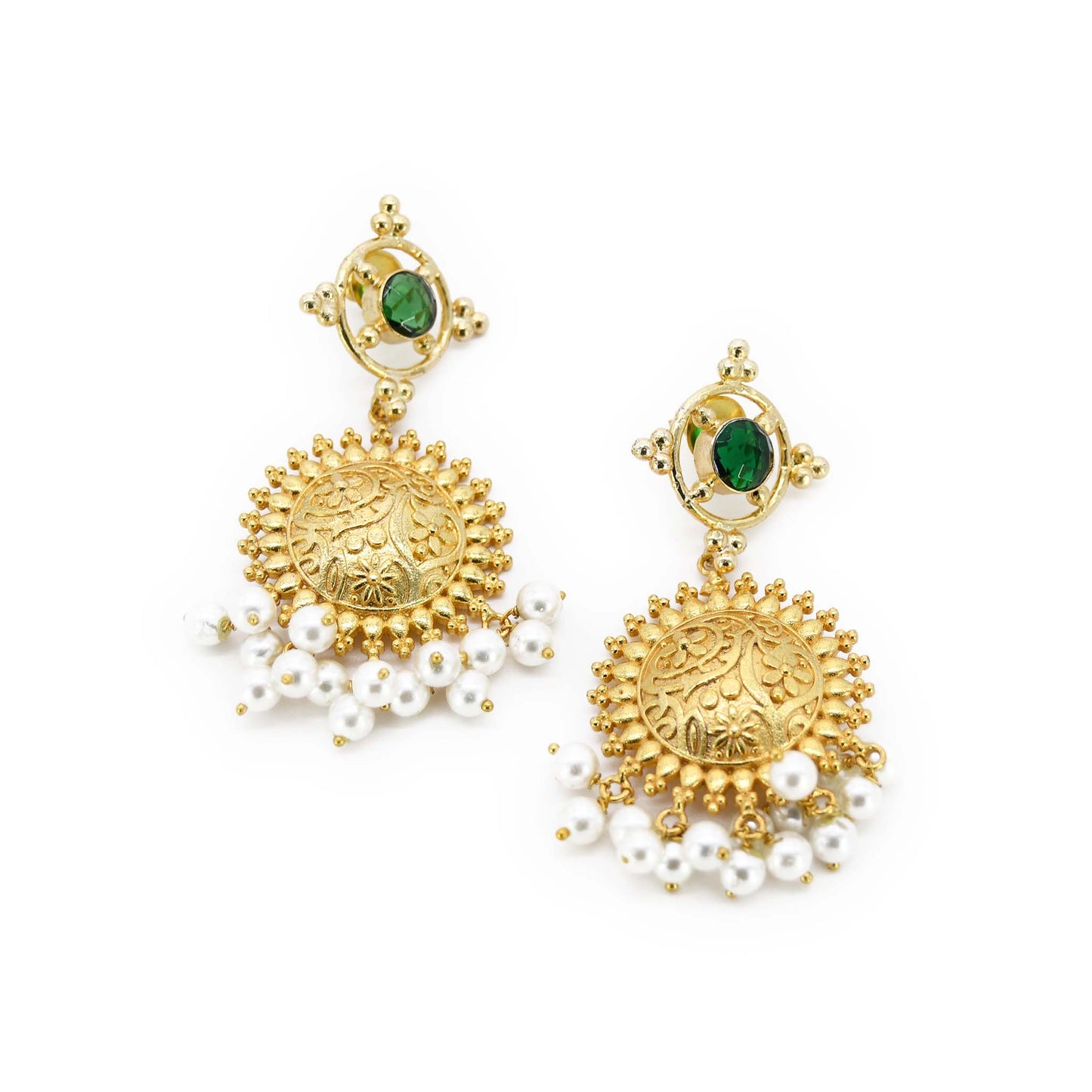 Brasilia Chrome Green Quartz Post Back Earring ADIBA