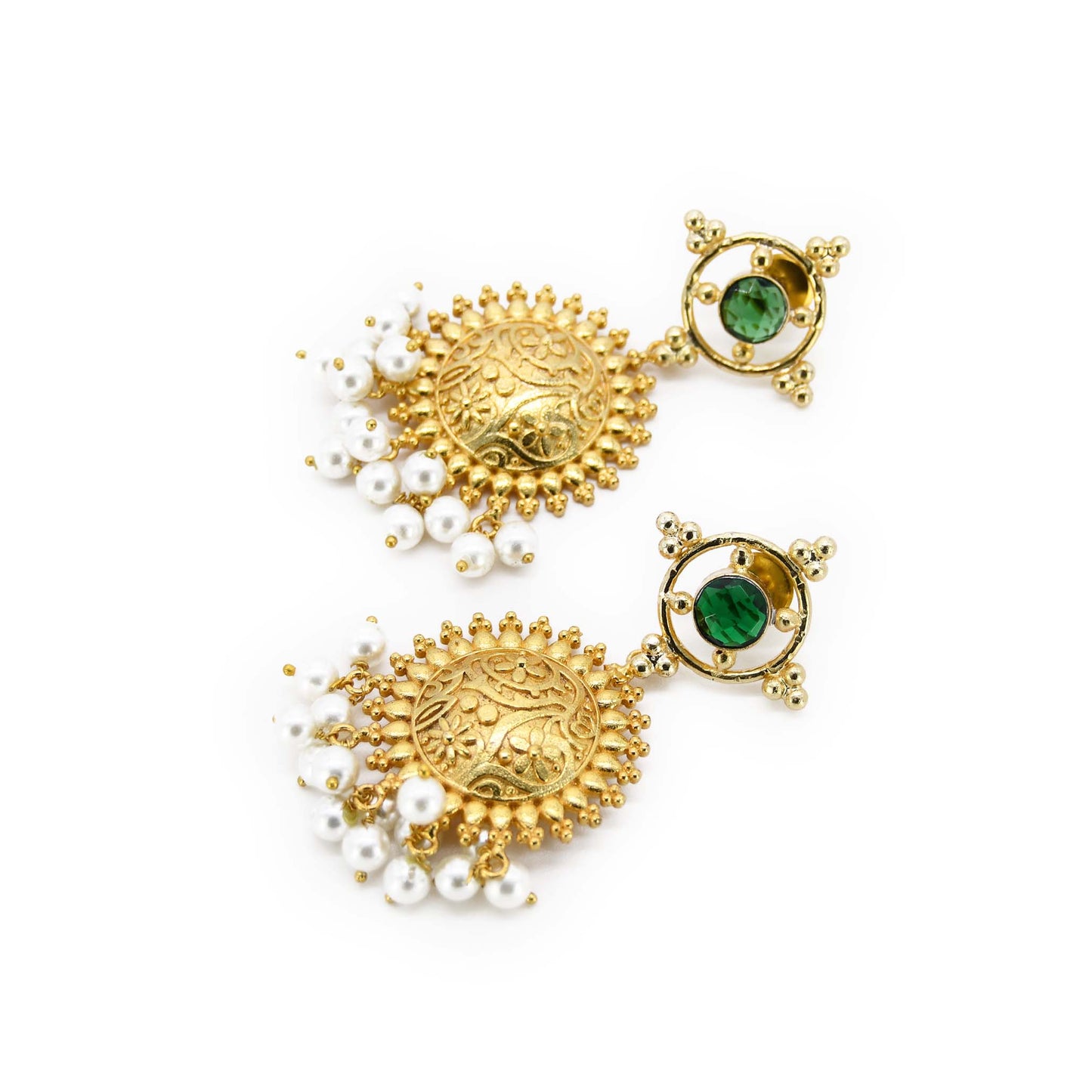 Brasilia Chrome Green Quartz Post Back Earring ADIBA
