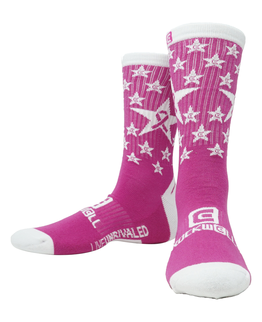 Breast Cancer Crew Fit Socks 100% Knitted