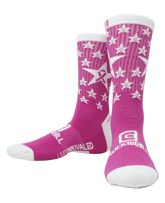 Breast Cancer Crew Fit Socks 100% Knitted