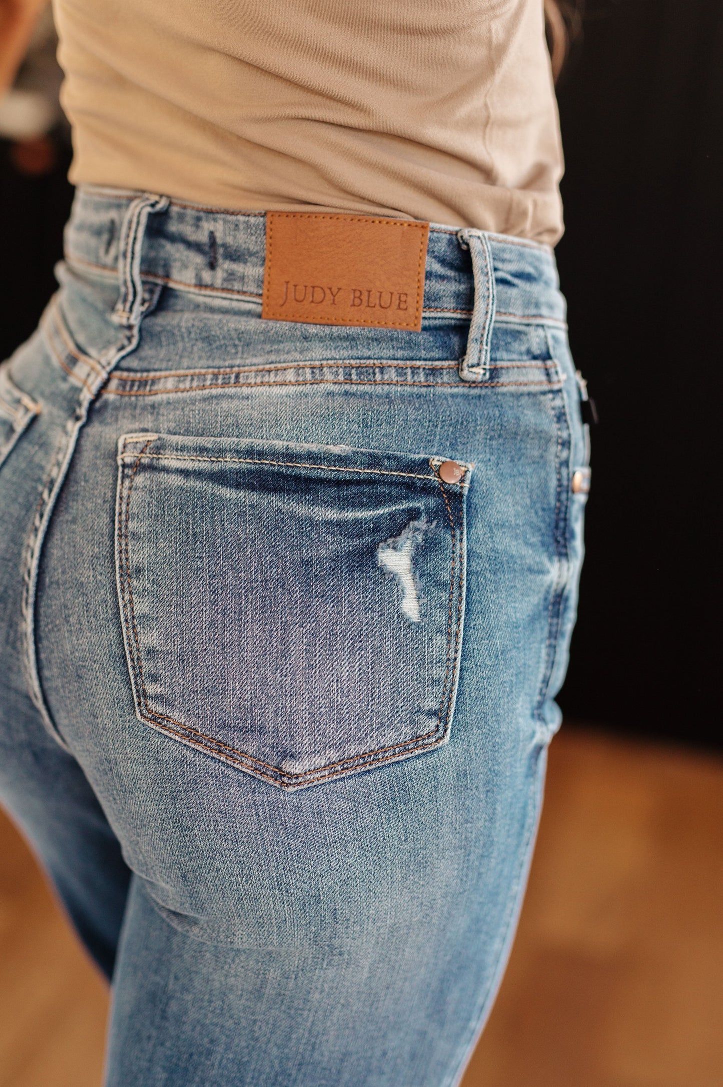 High Rise Control Top Distressed Straight Jeans Judy Blue