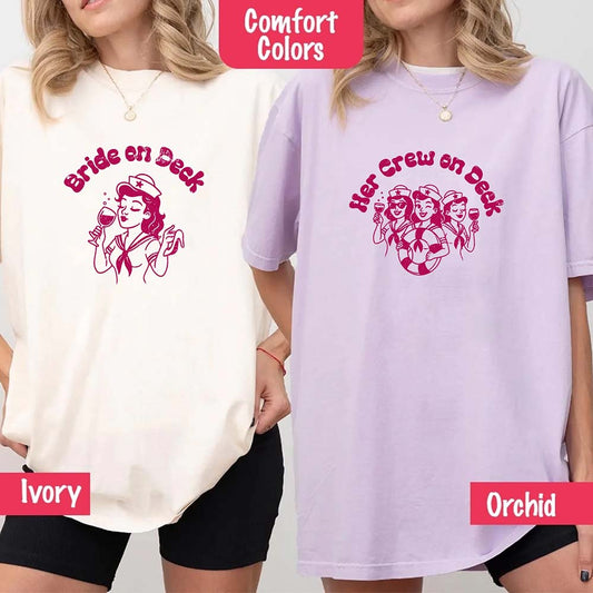 Bride on Deck Nautical Comfort Colors Shirt Bachelorette Party Tee