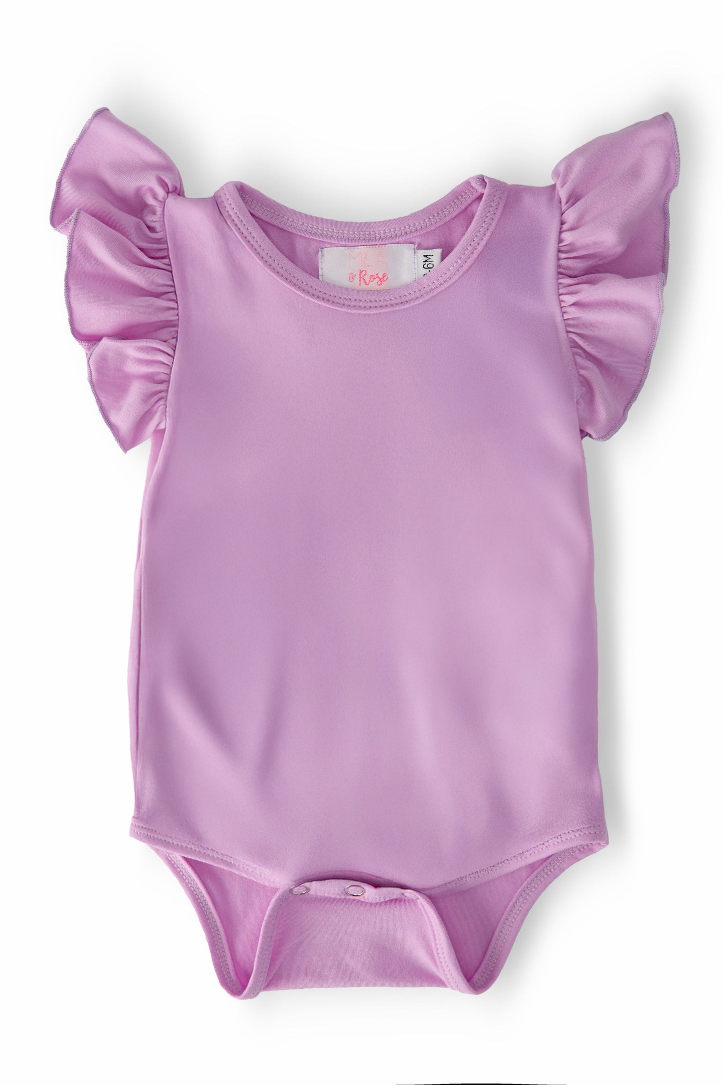 Bright Lilac Flutter Short Sleeve Bodysuit Mila & Rose