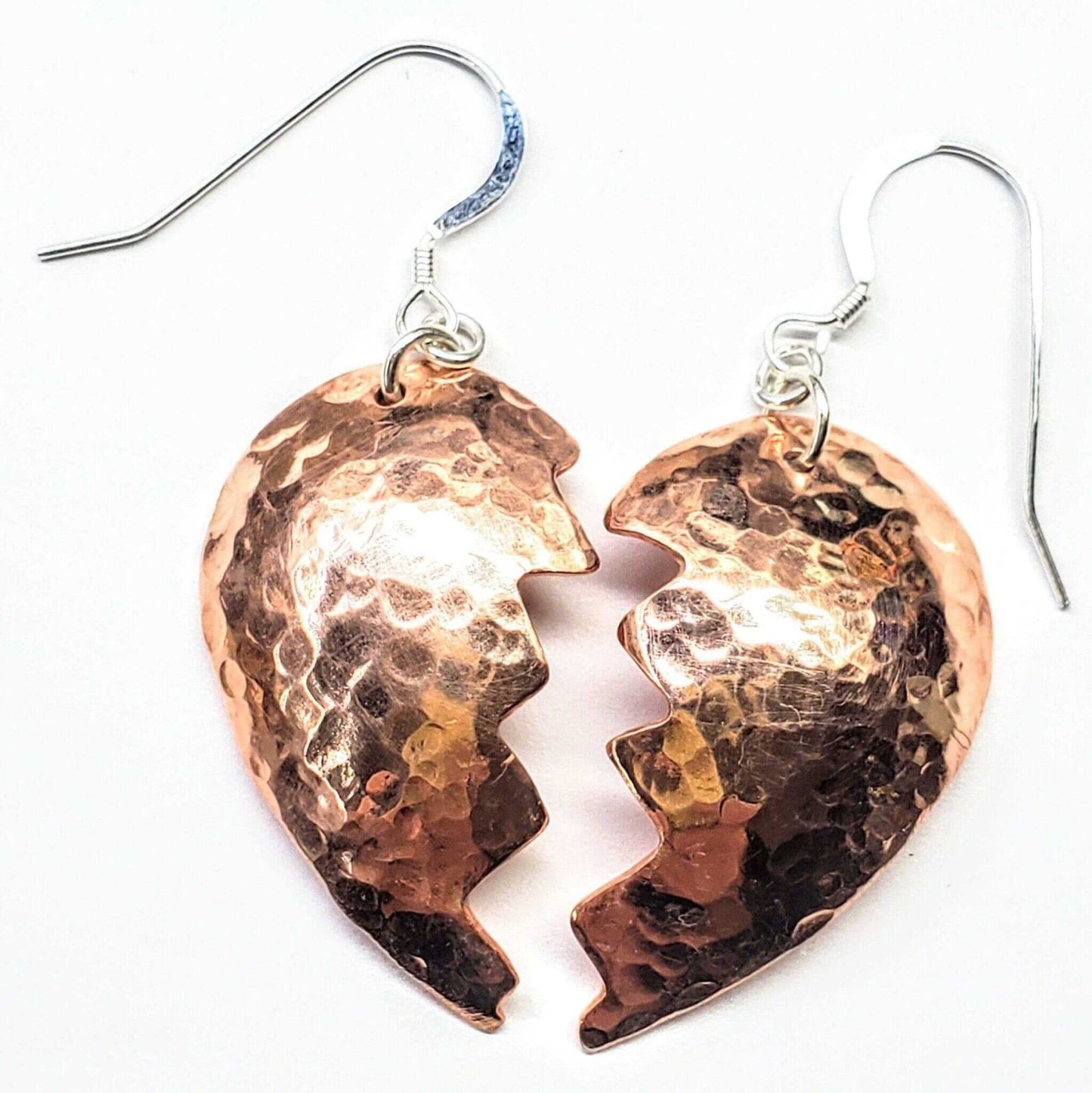 Broken Heart Sculpted Copper Earrings Alexa Martha Designs
