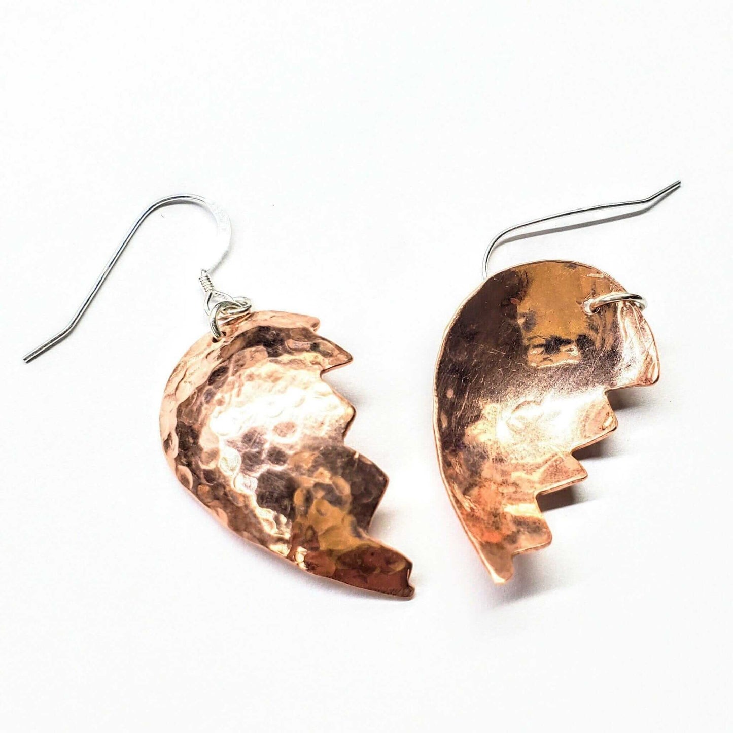Broken Heart Sculpted Copper Earrings Alexa Martha Designs