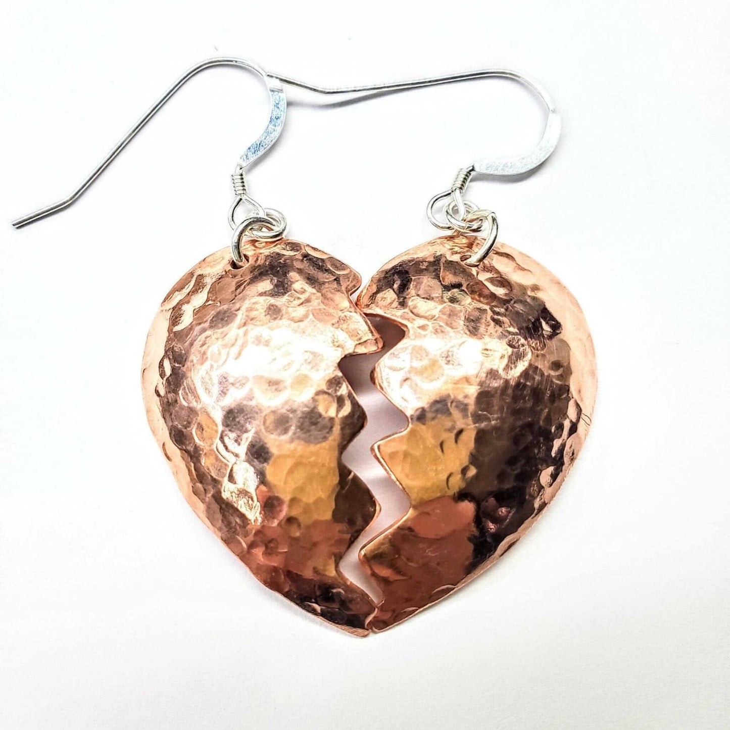 Broken Heart Sculpted Copper Earrings Alexa Martha Designs