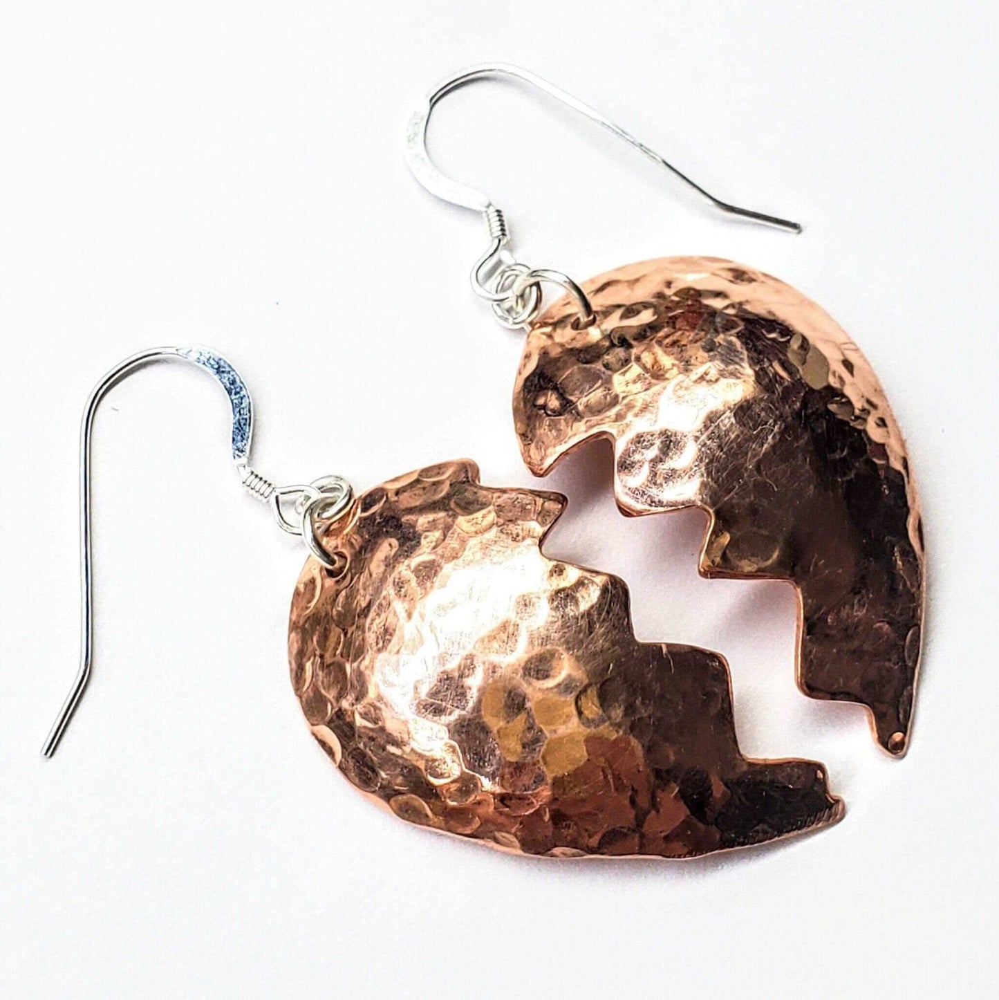 Broken Heart Sculpted Copper Earrings Alexa Martha Designs