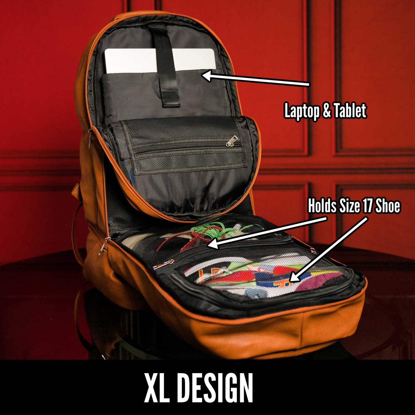 Brown Leather XL Carry-on Bag TSA Approved Sole Premise