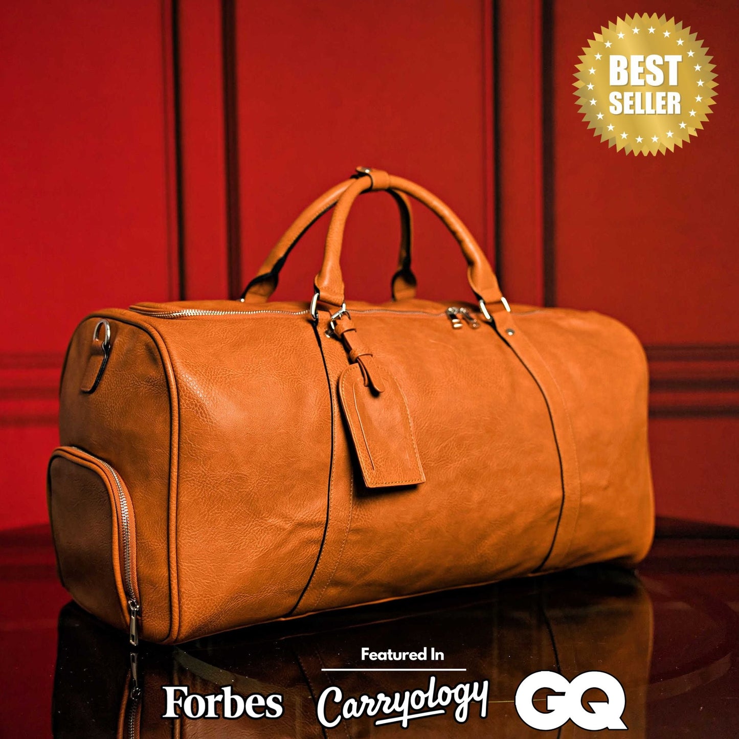 Luxury Leather Waterproof Carry-On Duffle Bag Weekender