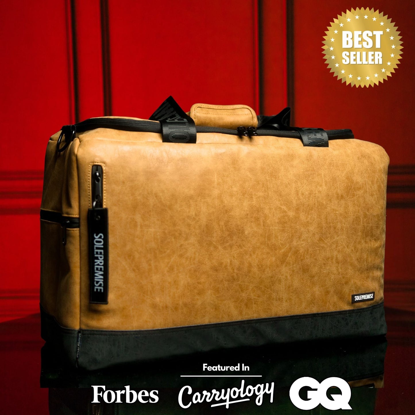 Brown Leather Sneaker Duffle TSA-Approved Carry-On Size Duffle Bag