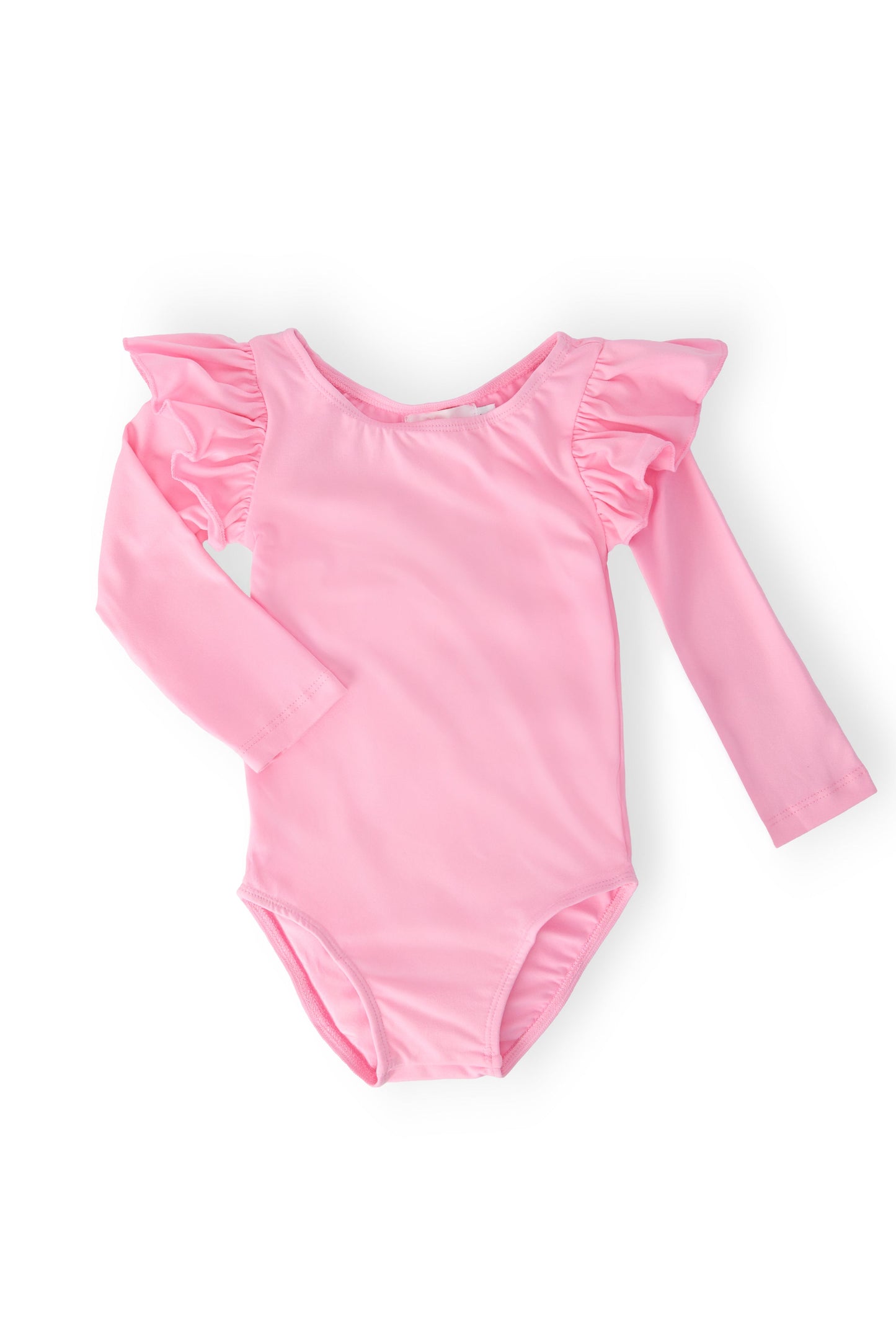 Bubblegum Pink Long Sleeve Flutter Sleeve Leotard Mila & Rose