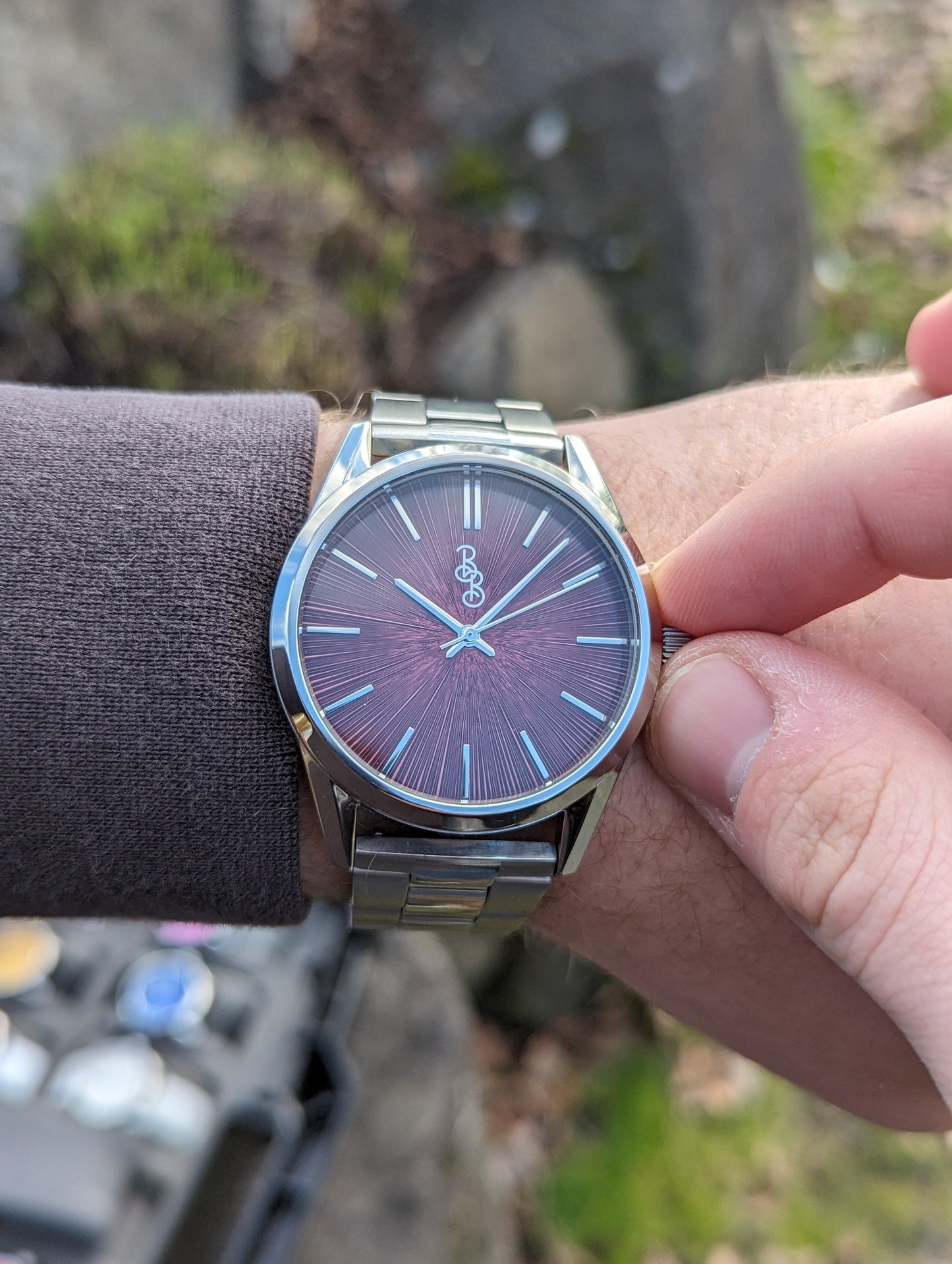 Burgundy Sunburst 39mm Watch
