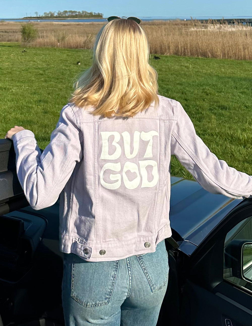 Cropped Heavyweight Denim Jacket Lilac But God