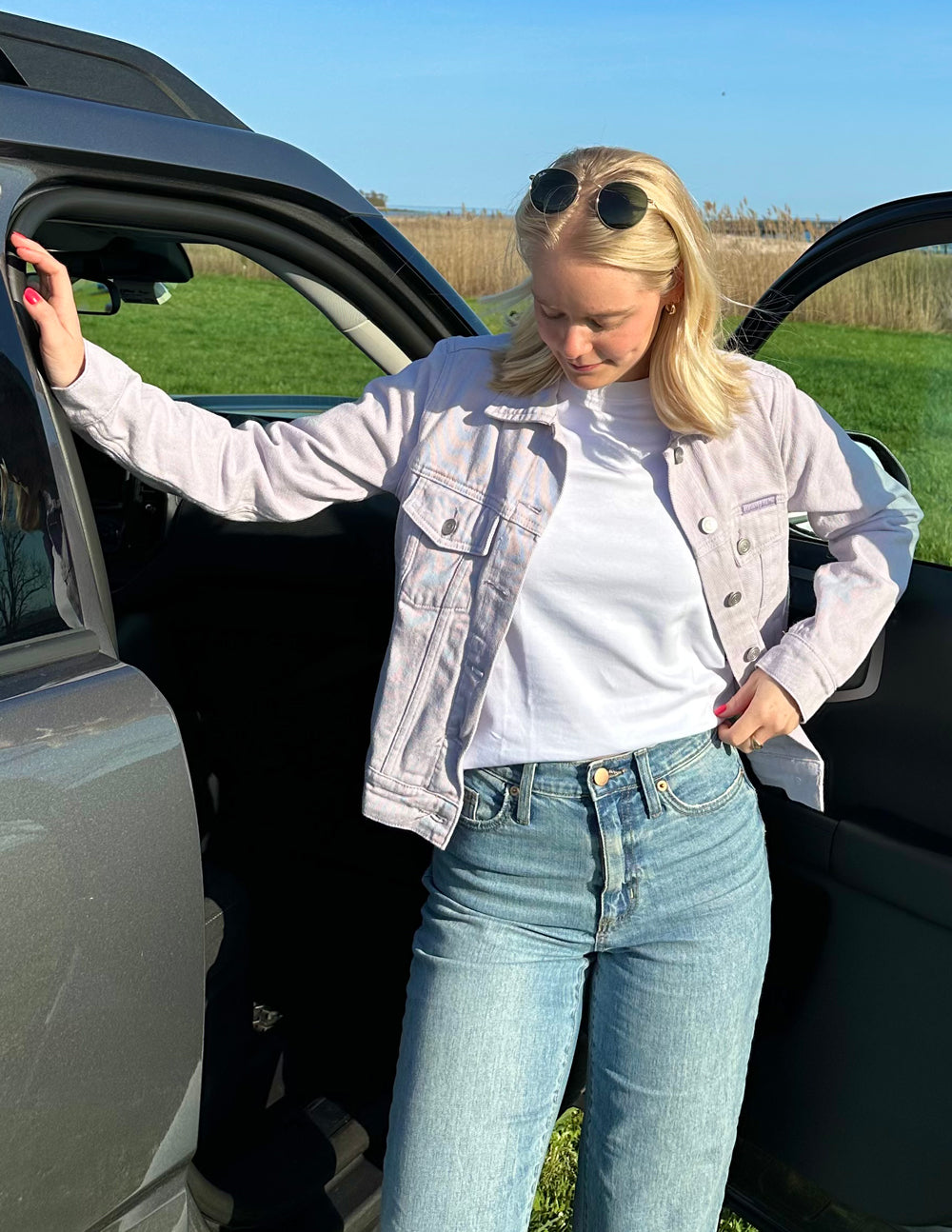 Cropped Heavyweight Denim Jacket Lilac But God