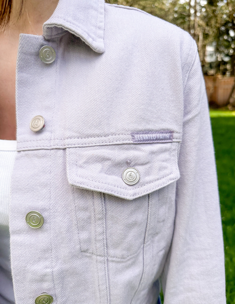 Cropped Heavyweight Denim Jacket Lilac But God