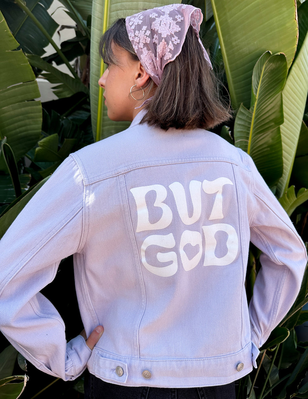 Cropped Heavyweight Denim Jacket Lilac But God
