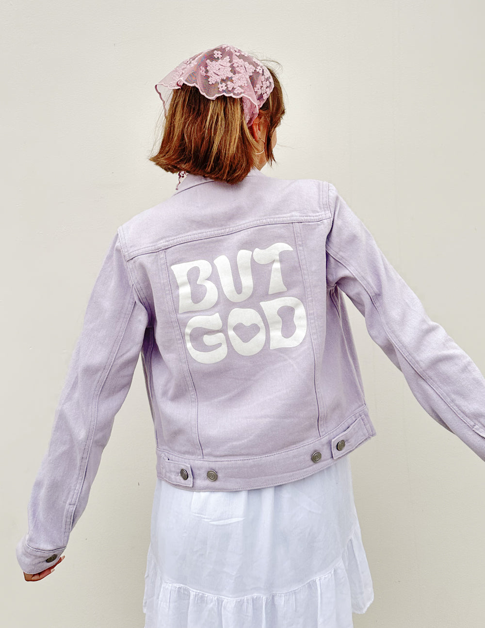 Cropped Heavyweight Denim Jacket Lilac But God