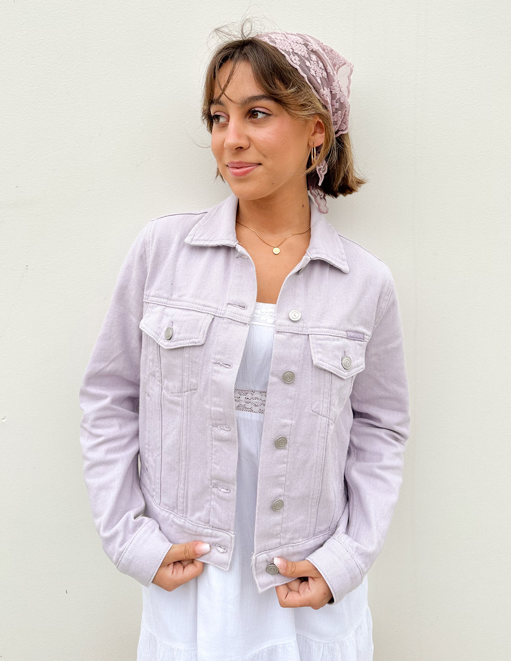 Cropped Heavyweight Denim Jacket Lilac But God