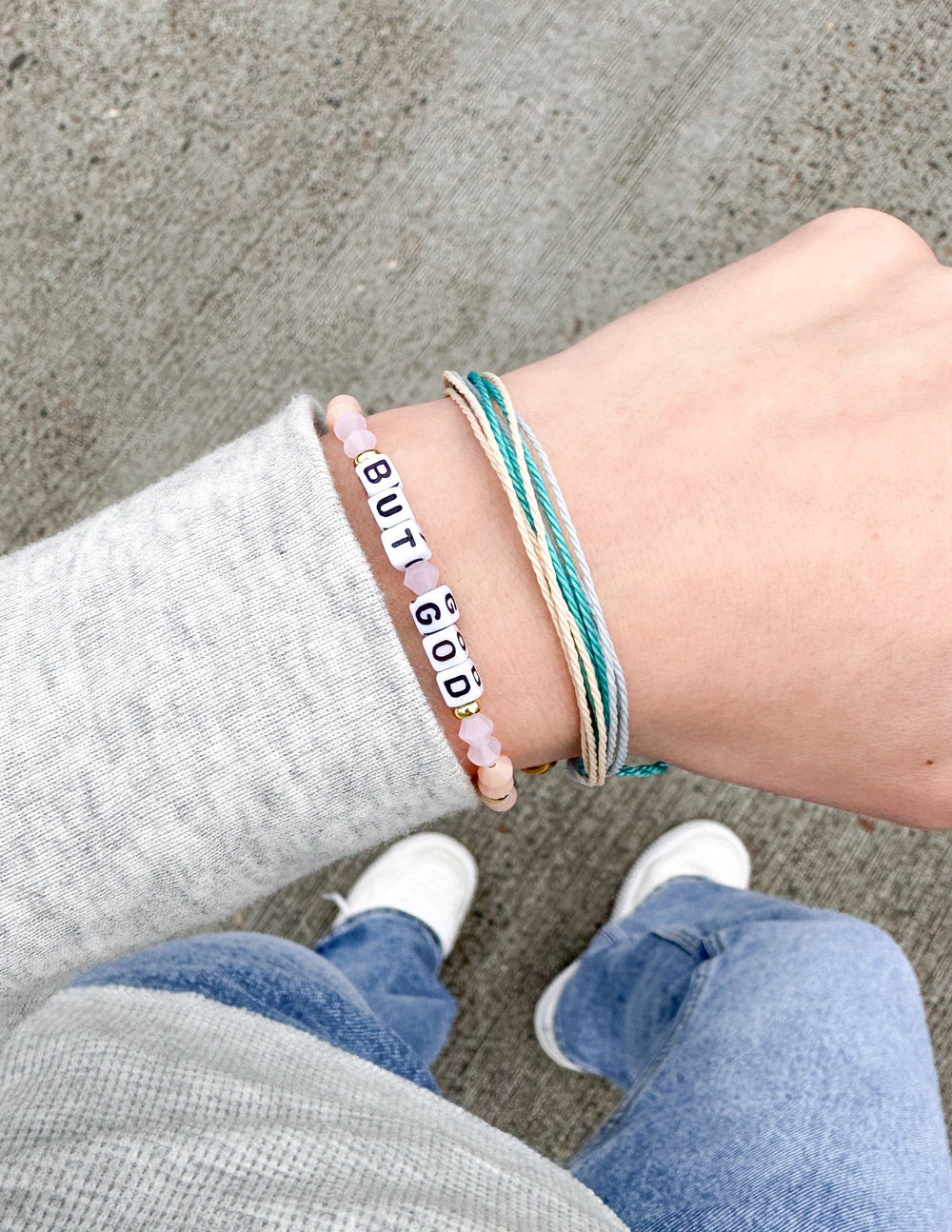 But God Letter Key Attribute Bracelet Elevated Faith