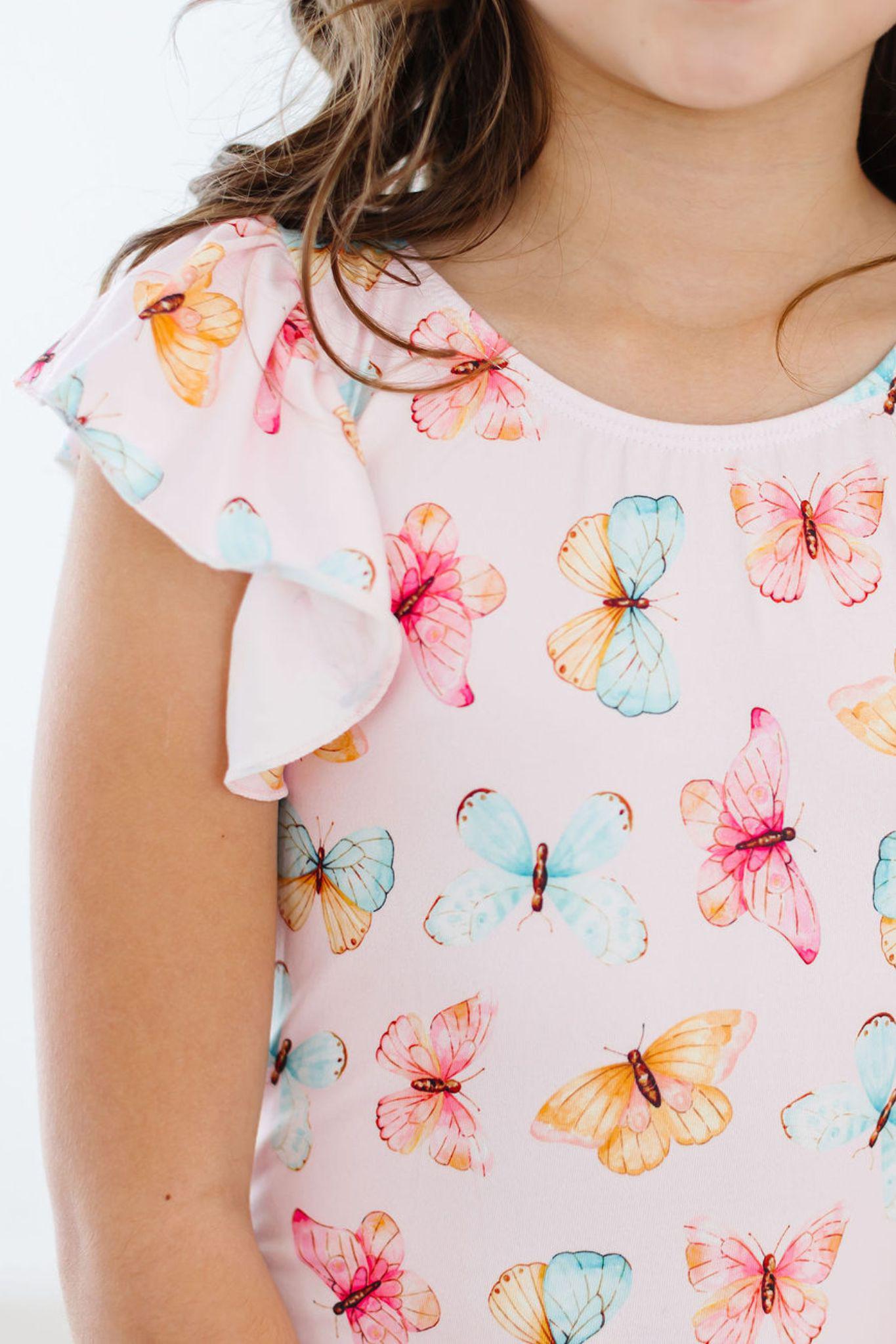 Butterfly Kisses Flutter Sleeve S/S Leotard Mila & Rose