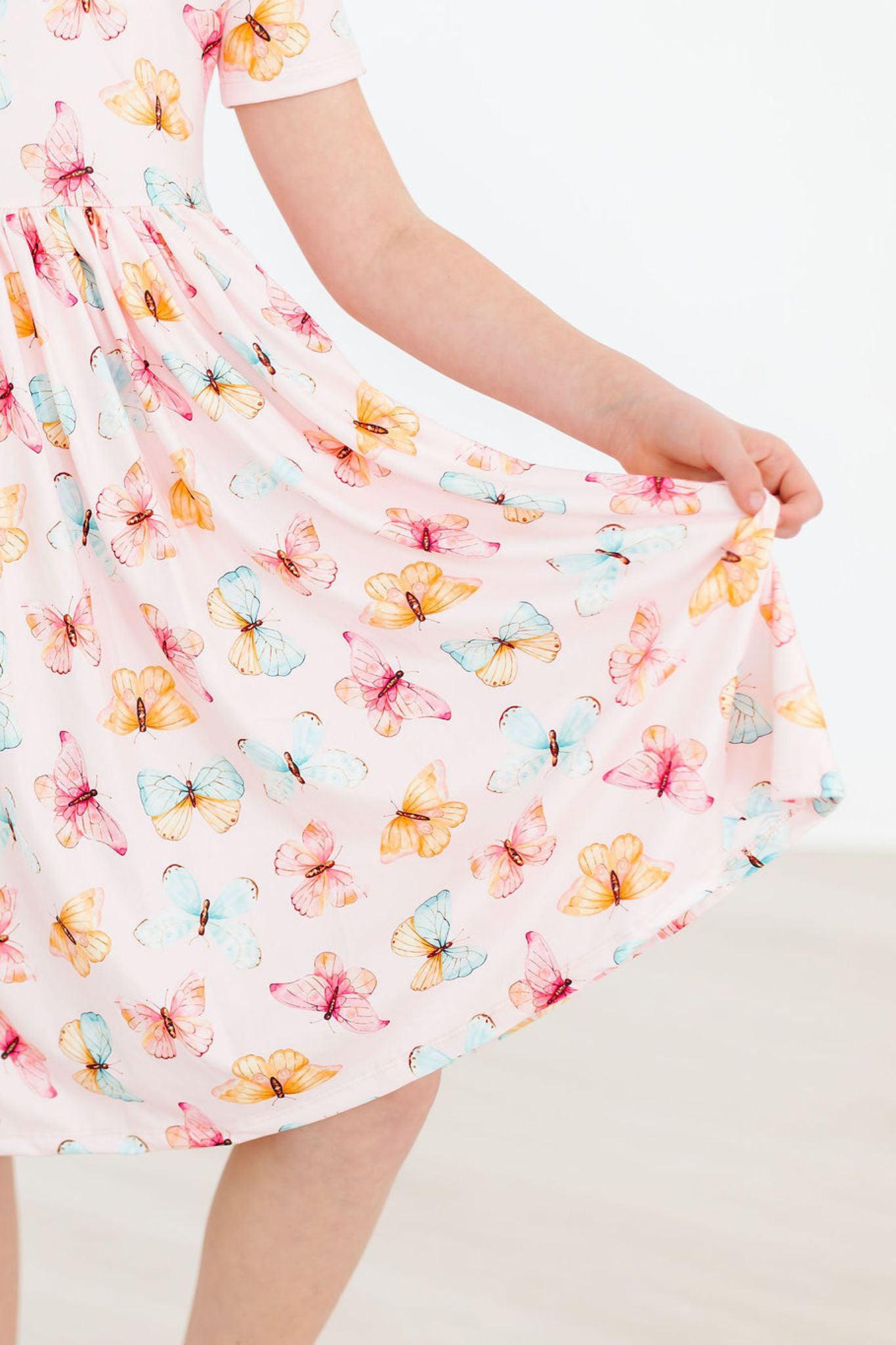 Butterfly Kisses Twirl Pocket Dress S/S Mila & Rose