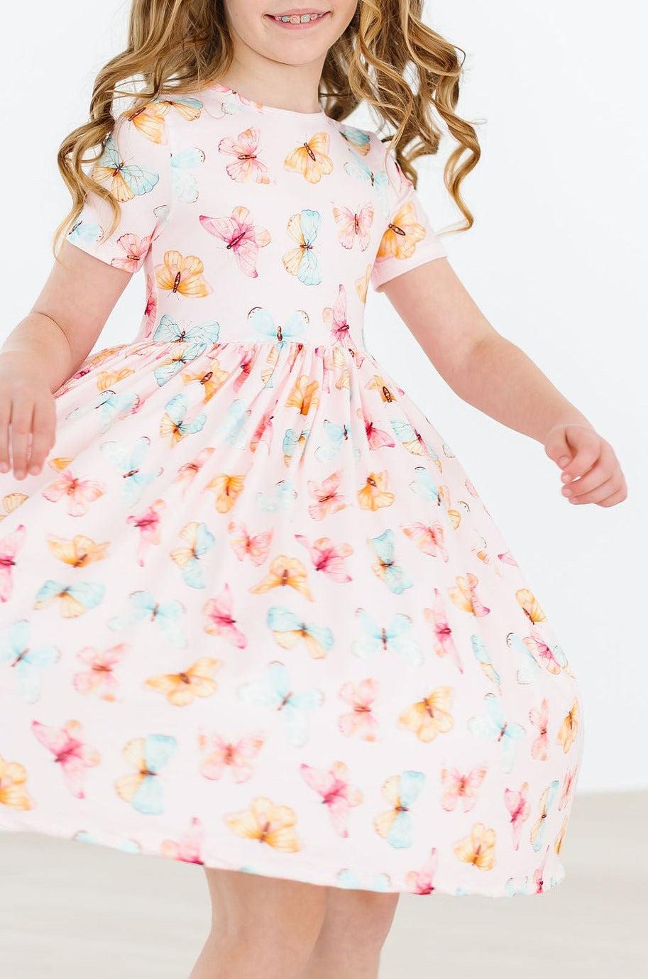Butterfly Kisses Twirl Pocket Dress S/S Mila & Rose